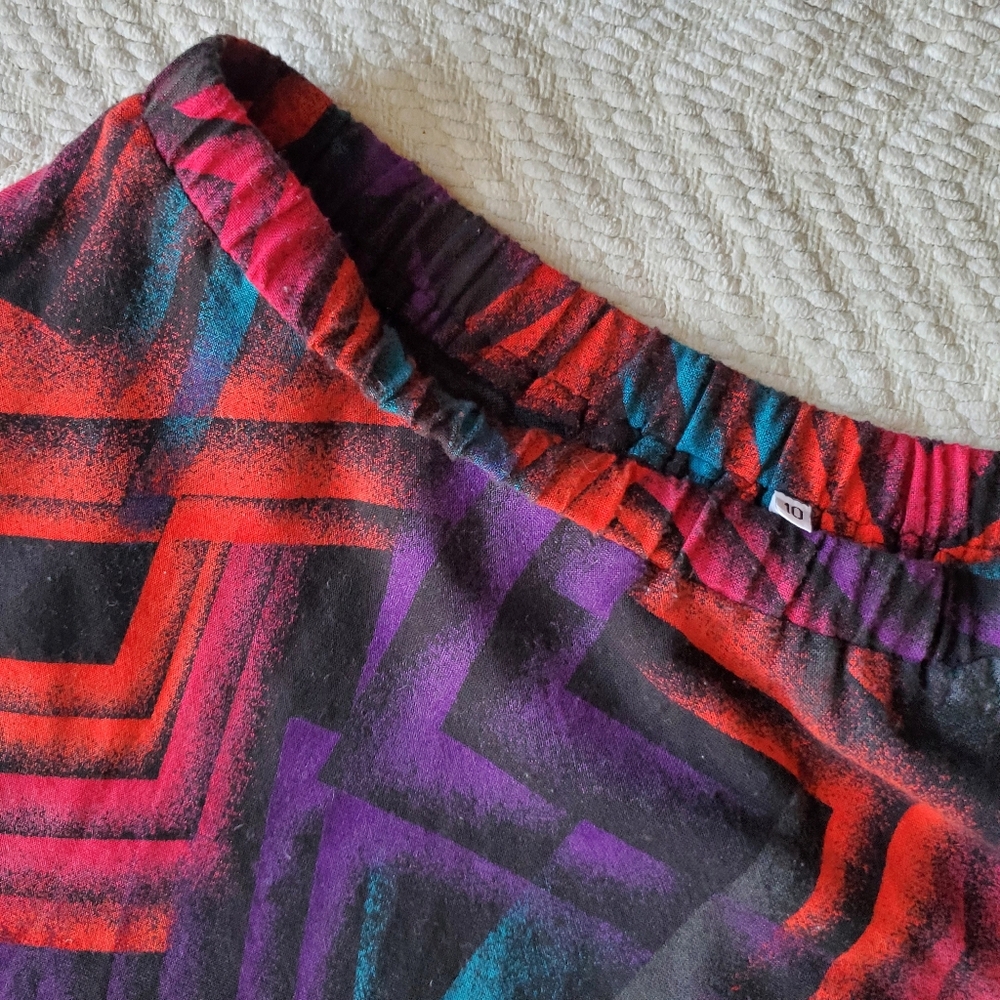 Vintage 80s Anthony Sicari Colorful Abstract Geometric Skirt - Picture 7 of 10